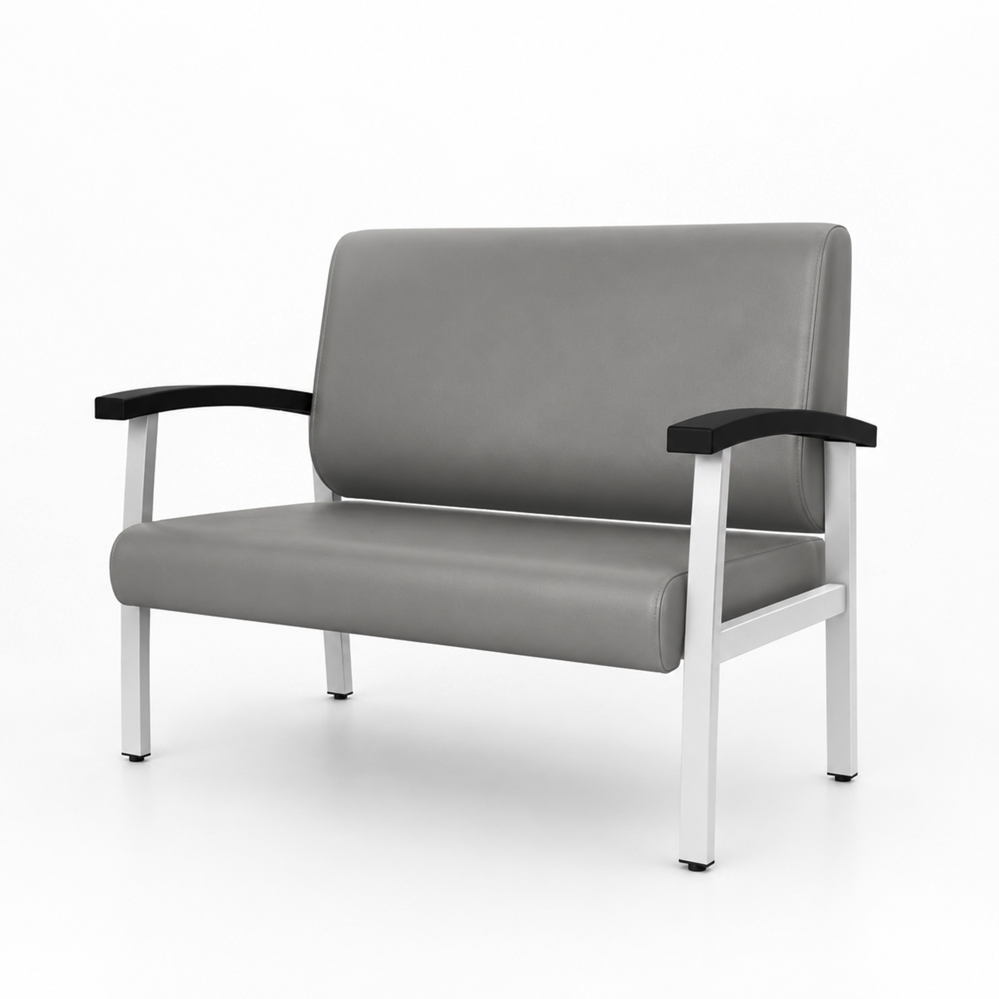 Regency Reception and Waiting Room Loveseat with Arms, 46in.W, 550-Lb. Capacity, Gray Vinyl, Model# CH3903GVL
